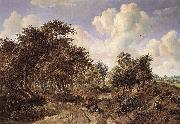 HOBBEMA, Meyndert A Wooded Landscape f painting